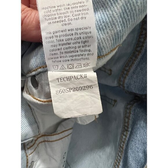 PacSun Womens High-Rise Two-Tone Mom‎ Jeans Size 25 Cotton Blend Blue & White - Picture 8 of 13